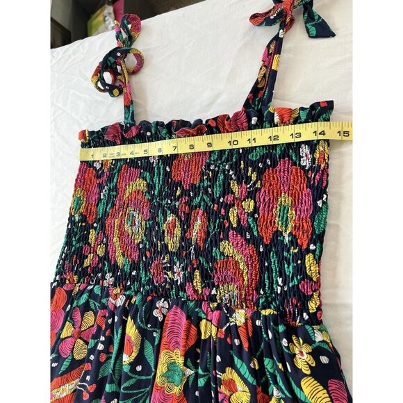 Summersalt Sun Dress LG Smocked Red Floral Silky Luxe Maxi Beach Cruise Resort - Picture 7 of 8